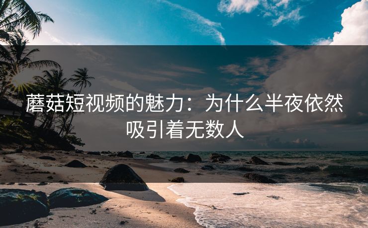 蘑菇短视频的魅力：为什么半夜依然吸引着无数人
