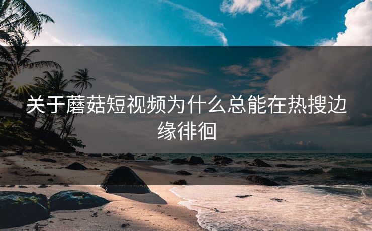 关于蘑菇短视频为什么总能在热搜边缘徘徊
