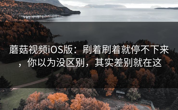 蘑菇视频iOS版：刷着刷着就停不下来，你以为没区别，其实差别就在这