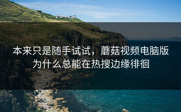 本来只是随手试试，蘑菇视频电脑版为什么总能在热搜边缘徘徊