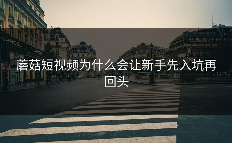 蘑菇短视频为什么会让新手先入坑再回头 蘑菇短视频为什么会让新手先入坑再回头