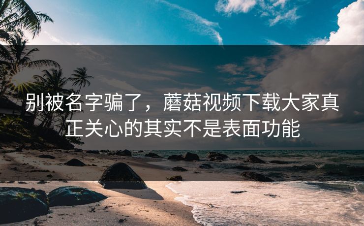 别被名字骗了,蘑菇视频下载大家真正关心的其实不是表面功能 别被名字骗了,蘑菇视频下载大家真正关心的其实不是表面功能